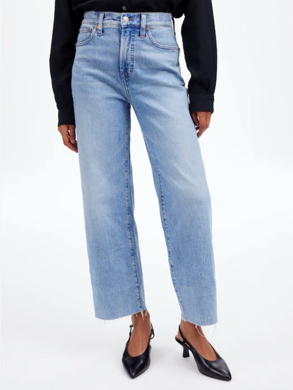 Madewell The Perfect Vintage Wide Leg Crop Jeans Sz 25 - Picture 2 of 8